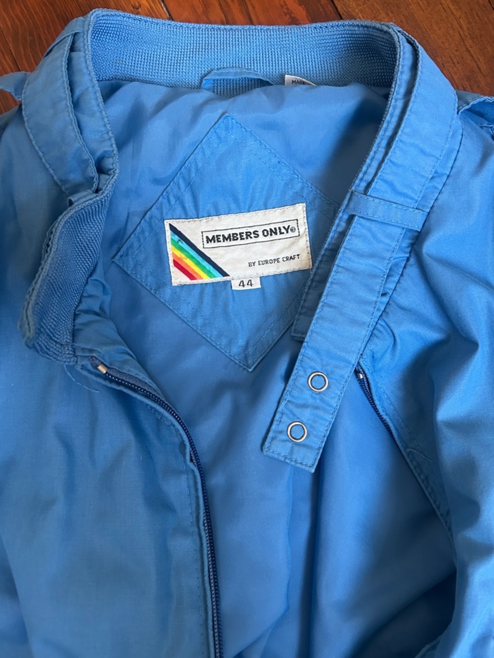Members Only Sky Blue Bomber Jacket - Picture 5 of 9